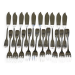 Service  poisson (fourchettes et couteaux) en mtal argent guildar