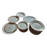 Service porcelaine de limoges 36 pices filet bleu et or