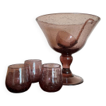 Service  punch verre souffl biot ancien