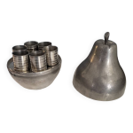 Service ou set a liqueur metal vintage