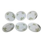 Service de six assiettes  hutres en porcelaine de limoges