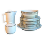 Service de table art dco en porcelaine fine de limoges, sign  m&s