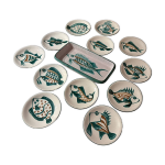 Service de table vintage robert picault vallauris d�cor poissons