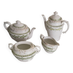 Service  th et  caf en porcelaine anglaise , vert et or