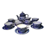 Service a the churchill england bleu et blanc motifs japonisant