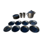 Service vallauris, la poterie du grand chêne. céramique émaillée noir métal Service vallauris, la poterie du grand chêne. céramique émaillée noir métal