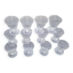 Service de verres coniques pour 4 personnes, cristal taill  9 ctes plates