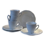 Servie  caf ancien porcelaine digoin france / 4 tasses vintage