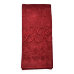Serviette de table ancienne brod�e rouge lh