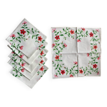 Serviettes de table fleuries en coton