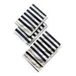 Serviettes de table rayes bleues