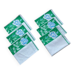 Serviettes de table vintage vertes et bleue  dcor de roses