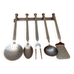 Serviteur 5 ustensiles de cuisine laiton massif Serviteur 5 ustensiles de cuisine laiton massif