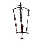 Serviteur de cheminee complet decor fleur de lys