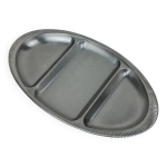 Serviteur ovale en inox contour travaill
