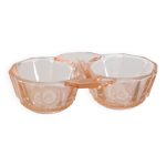 Serviteur sel poivre en verre rose, verre moulé, vintage français, authentique Serviteur sel poivre en verre rose, verre moulé, vintage français, authentique