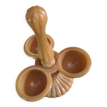 Serviteur de table sur pivot opaline de foire caramel Serviteur de table sur pivot opaline de foire caramel