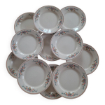 Set de 11 assiettes saint - clément, collection félicie années 60 Set de 11 assiettes saint - clément, collection félicie années 60