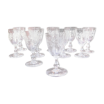Set 11 verres  porto vin blanc art nouveau cristal grav liseron