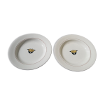 Set de 2 assiettes creuses en faïence de salins modèle lucien diam 24, 5 cm Set de 2 assiettes creuses en faïence de salins modèle lucien diam 24, 5 cm