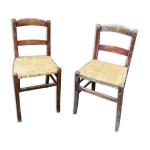 Set de 2 chaises bistrot restaurant taverne brasserie 1930 alsace tigre bock strasbourg