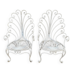 Set de 2 fauteuils provençaux en fer forgé des années 60 Set de 2 fauteuils provençaux en fer forgé des années 60