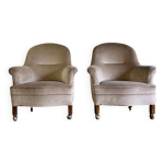 Set de 2 fauteuils vintage écru / fauteuils / fauteuils club Set de 2 fauteuils vintage écru / fauteuils / fauteuils club