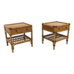 Set de 2 tables de chevet en rotin, kenneth bergenblad, dux, suède, 1960 Set de 2 tables de chevet en rotin, kenneth bergenblad, dux, suède, 1960