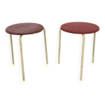 Set de 2 tabourets en mtal, sude, 1950