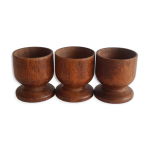 Set de 3 coquetiers en bois vintage