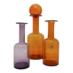 Set de 3 vases bouteilles scandinaves otto brauer 1960