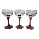 Set de 3 verres  pied
