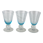 Set de 3 verre  vin des 70s  fumure bleue