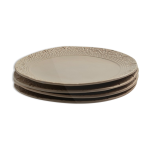 Set de 4 assiettes blanca gr�ge brillant l