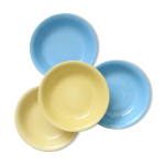 Set de 4 assiettes calottes / creuses en céramique, boch, vintage Set de 4 assiettes calottes / creuses en céramique, boch, vintage