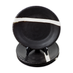 Set de 4 assiettes noires et blanches en grs - fabienne jouvin - annes 90