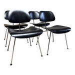 Set de 4 chaises dcm en frêne noir charles & ray eames pour vitra Set de 4 chaises dcm en frêne noir charles & ray eames pour vitra