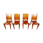Set de 4 chaises de salle  manger en bois par philippe starck 1989