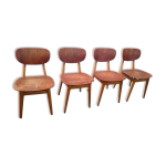 Set of 4 sb13 lounge chairs & table by cees braakman for pastoe, 1950 s, .