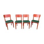Set de 4 chaises vintage de restaurant bistrot skai simili cuir