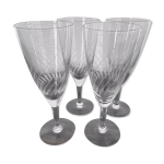 Set de 4 fltes  champagne en verre grav 10 cl