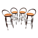 Set de 4 tabourets de bar restaurant pub taverne m�tal 1970s
