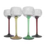 Set de 4 verres calices en cristal taill