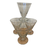 Set de 4 verres � vin blanc en verre grav�