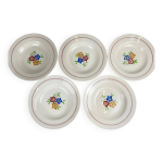 Set de 5 assiettes creuses  la ruche , moulins des loups, xxe