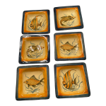 Set 6 assiettes creuses en terre cuite vernissée, france Set 6 assiettes creuses en terre cuite vernissée, france