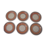 Set de 6 assiettes � dessert fa�encerie bavarois de 1970 peint main