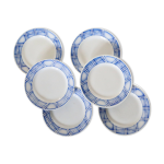 Set de 6 assiettes à dessert sarreguemines, motif rostand Set de 6 assiettes à dessert sarreguemines, motif rostand