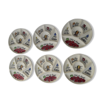 Set de 6 assiettes  fondue faence gien