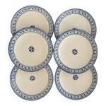 Set de 6 assiettes en grs signes vaisselle artisanale vintage assiette